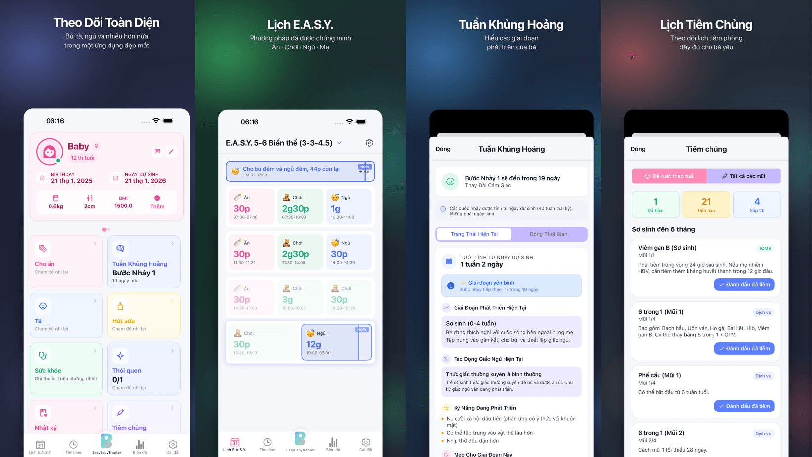 Các tính năng chính của Easy Baby Tracker