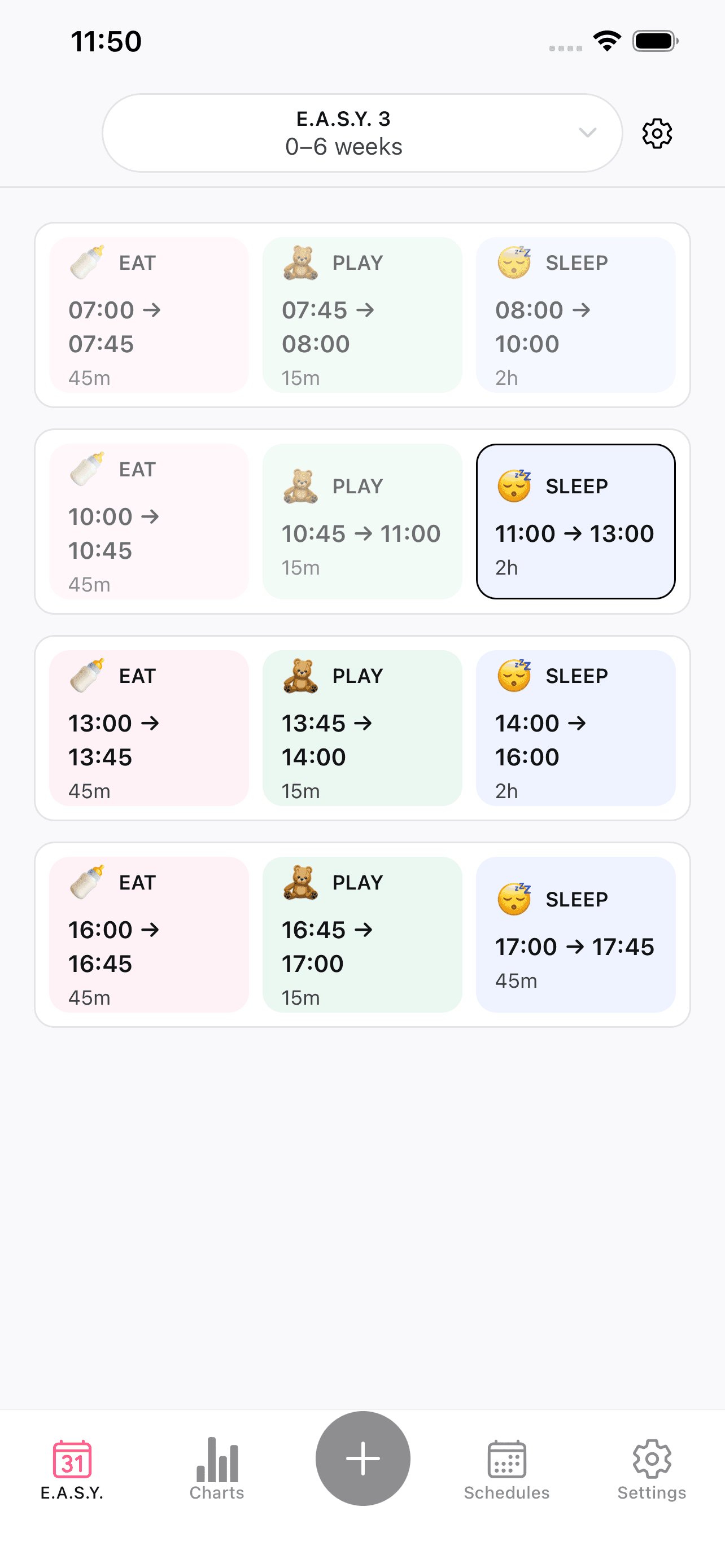 Ứng dụng E.A.S.Y. Schedule - Theo dõi lịch sinh hoạt của bé